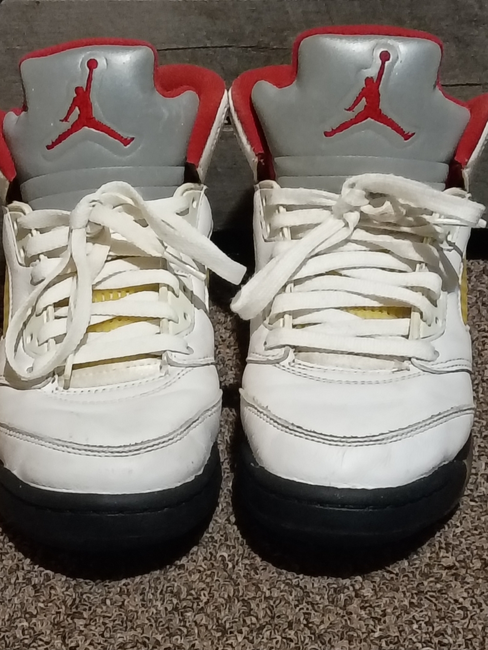 Jordan 5 Fire Red Silver Tongue 7y
